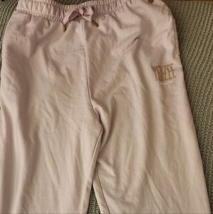 Light Pink Sweatpants with Gold Logo
